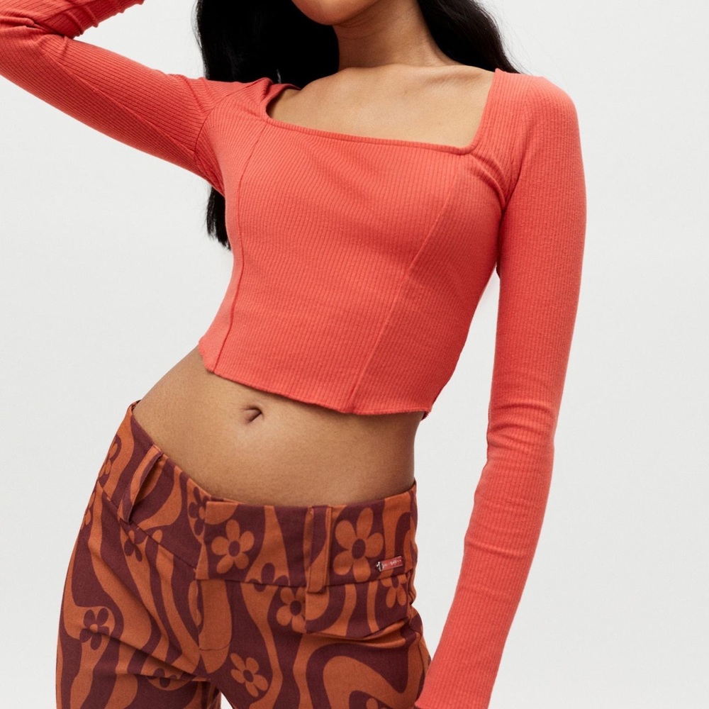 Urban outfitters orange long sleeve top